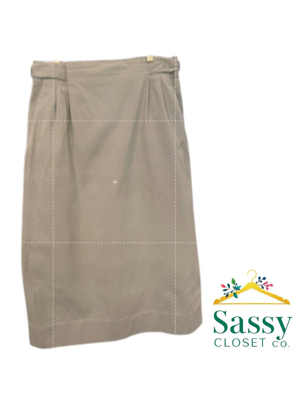 ✨TALBOTS Khaki Pleated Midi Skirt 12 🧥